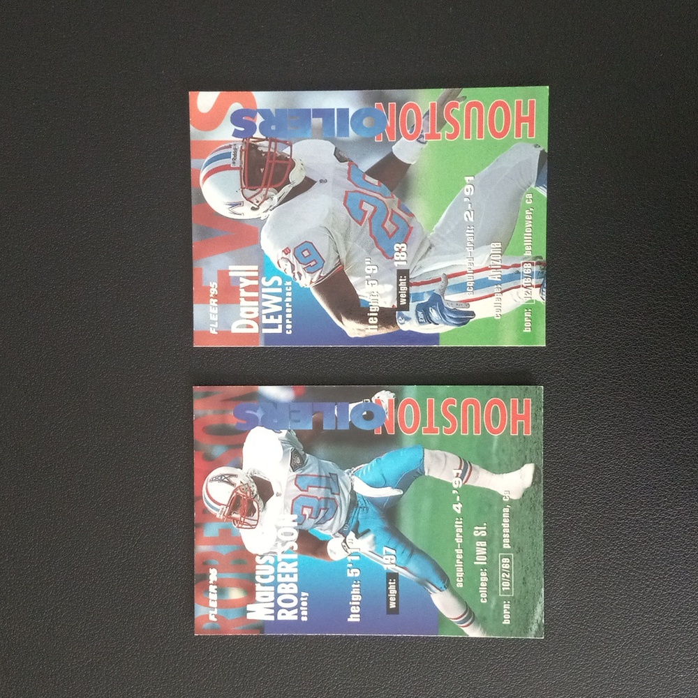 Lot of 2 Fleer '95 Houston Oilers trading cards